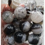 20mm Gemstone Sphere - 20 pcs pack - Black Banded Agate